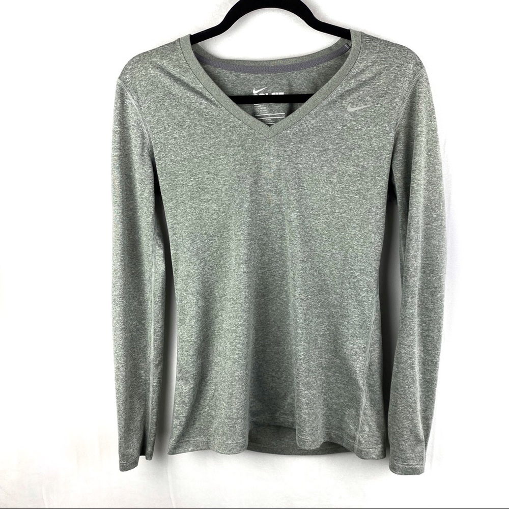 Heather Gray Nike Dry Fit Long Sleeve